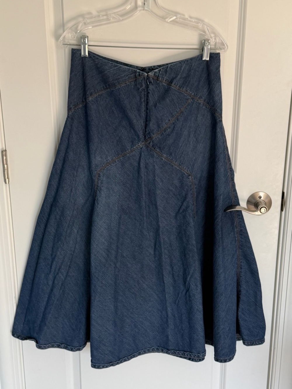 Lauren Ralph Lauren Dark Blue A-Line Denim Midi Skirt Size 8 39535 - Picture 6 of 12